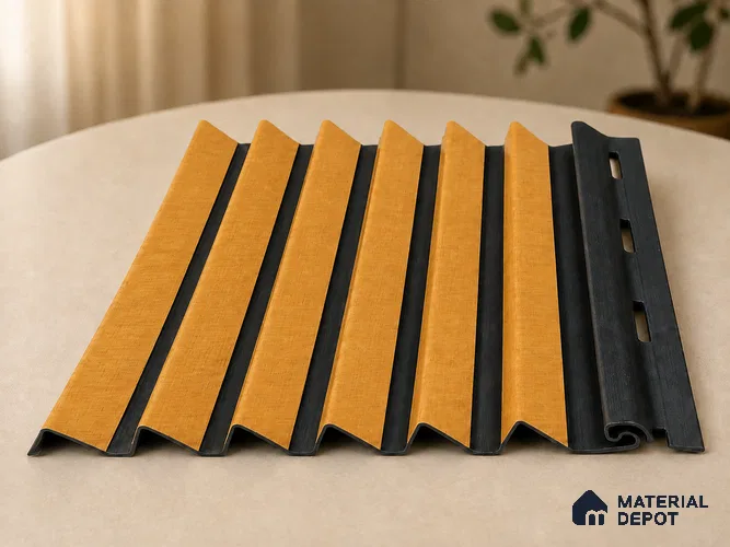 Gold Maple 10 ft x 0.85 ft (3060x260 mm) Prism Dual Tone Design Interior & Exterior Wall & Ceiling Panel - 21 mm | Suitable for Balcony, Facade & Open Area | Width is Subjected to 5% Variation
