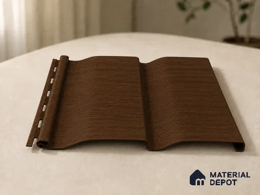 English Nut 10 ft x 0.89 ft (3060x270 mm) Wave Design Interior & Exterior Wall & Ceiling Panel - 16 mm | Suitable for Balcony, Facade & Open Area | Width is Subjected to 5% Variation