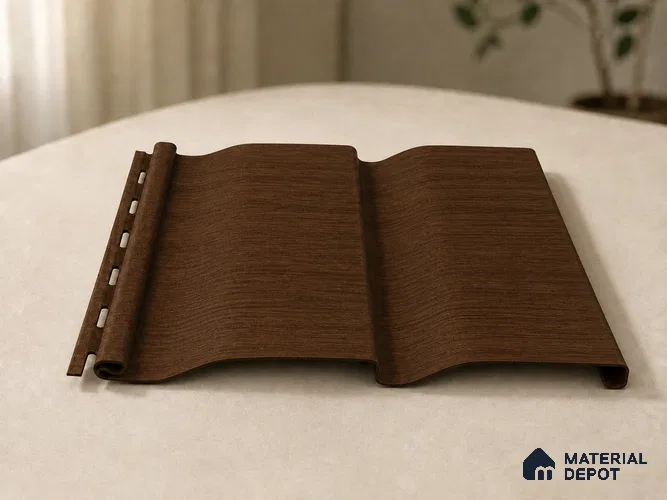 English Nut 10 ft x 0.89 ft (3060x270 mm) Wave Design Interior & Exterior Wall & Ceiling Panel - 16 mm | Suitable for Balcony, Facade & Open Area | Width is Subjected to 5% Variation