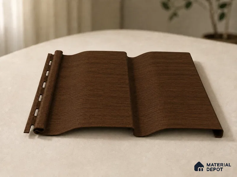 English Nut 10 ft x 0.89 ft (3060x270 mm) Wave Design Interior & Exterior Wall & Ceiling Panel - 16 mm | Suitable for Balcony, Facade & Open Area | Width is Subjected to 5% Variation