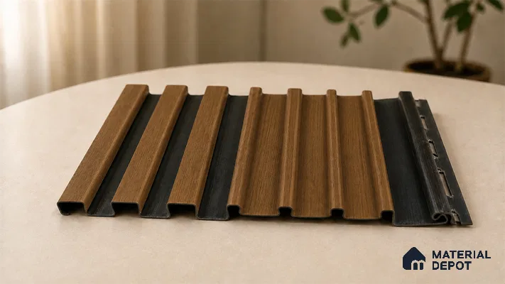 Oak Wood Ocre 10 ft x 0.89 ft (3060x270 mm) Unic Dual Tone Design Interior & Exterior Wall & Ceiling Panel - 15 mm | Suitable for Balcony, Facade & Open Area | Width is Subjected to 5% Variation