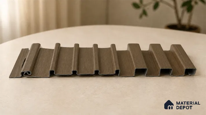 Spiced Walnut 10 ft x 0.89 ft (3060x270 mm) Unic Design Interior & Exterior Wall & Ceiling Panel - 15 mm | Suitable for Balcony, Facade & Open Area | Width is Subjected to 5% Variation