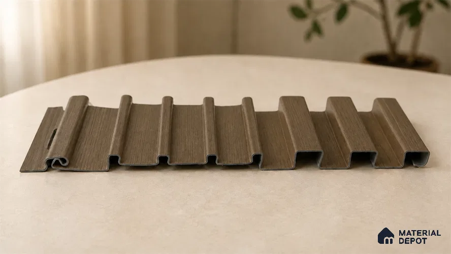 Spiced Walnut 10 ft x 0.89 ft (3060x270 mm) Unic Design Interior & Exterior Wall & Ceiling Panel - 15 mm | Suitable for Balcony, Facade & Open Area | Width is Subjected to 5% Variation