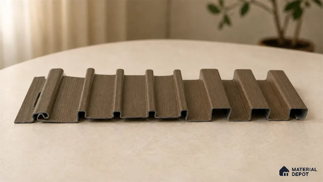 Spiced Walnut 10 ft x 0.89 ft (3060x270 mm) Unic Design Interior & Exterior Wall & Ceiling Panel - 15 mm | Suitable for Balcony, Facade & Open Area | Width is Subjected to 5% Variation