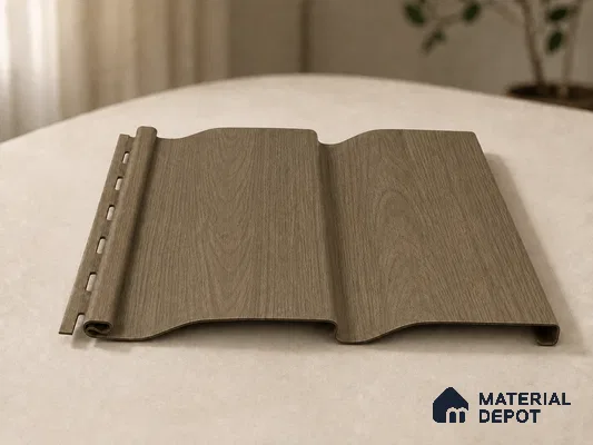 Spiced Walnut 10 ft x 0.89 ft (3060x270 mm) Wave Design Interior & Exterior Wall & Ceiling Panel - 16 mm | Suitable for Balcony, Facade & Open Area | Width is Subjected to 5% Variation