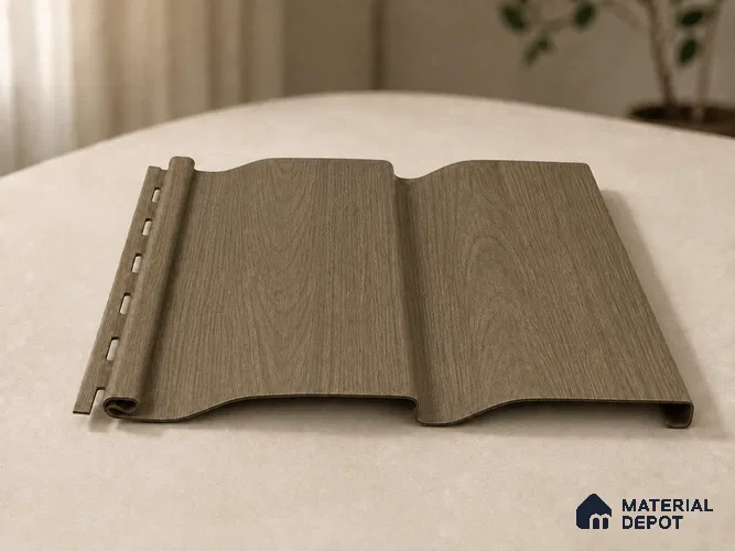 Spiced Walnut 10 ft x 0.89 ft (3060x270 mm) Wave Design Interior & Exterior Wall & Ceiling Panel - 16 mm | Suitable for Balcony, Facade & Open Area | Width is Subjected to 5% Variation