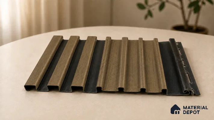 Spiced Walnut 10 ft x 0.89 ft (3060x270 mm) Unic Dual Tone Design Interior & Exterior Wall & Ceiling Panel - 15 mm | Suitable for Balcony, Facade & Open Area | Width is Subjected to 5% Variation