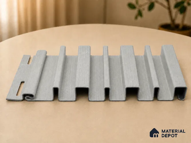 Armani Grey 10 ft x 0.89 ft (3060x270 mm) Stripes Design Interior & Exterior Wall & Ceiling Panel - 20 mm | Suitable for Balcony, Facade & Open Area | Width is Subjected to 5% Variation