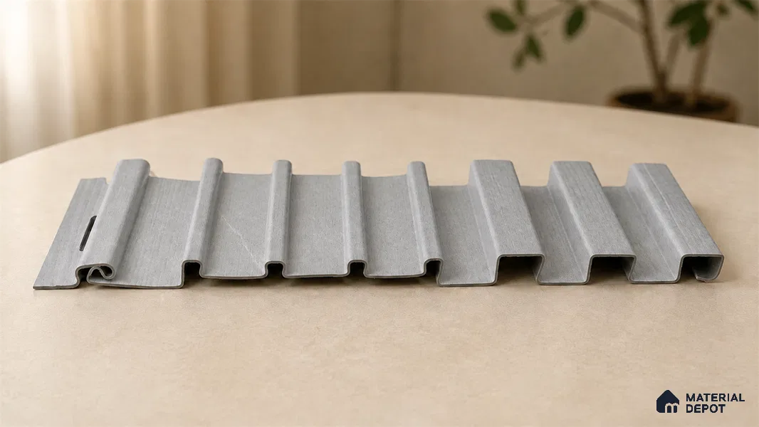 Armani Grey 10 ft x 0.89 ft (3060x270 mm) Unic Design Interior & Exterior Wall & Ceiling Panel - 15 mm | Suitable for Balcony, Facade & Open Area | Width is Subjected to 5% Variation