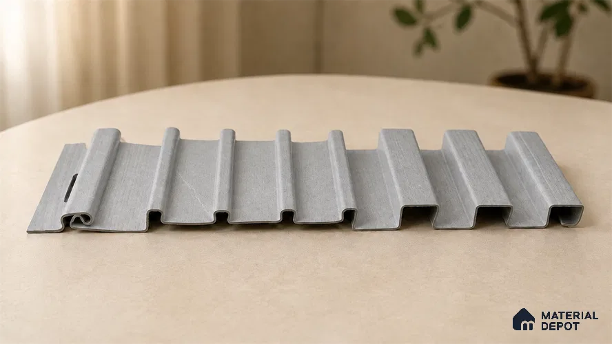 Armani Grey 10 ft x 0.89 ft (3060x270 mm) Unic Design Interior & Exterior Wall & Ceiling Panel - 15 mm | Suitable for Balcony, Facade & Open Area | Width is Subjected to 5% Variation
