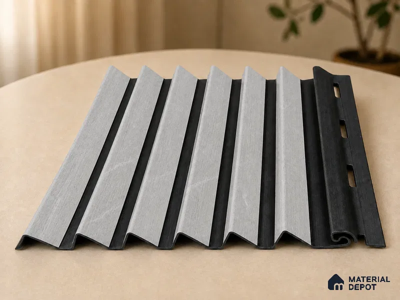 Armani Grey 10 ft x 0.85 ft (3060x260 mm) Prism Dual Tone Design Interior & Exterior Wall & Ceiling Panel - 21 mm | Suitable for Balcony, Facade & Open Area | Width is Subjected to 5% Variation