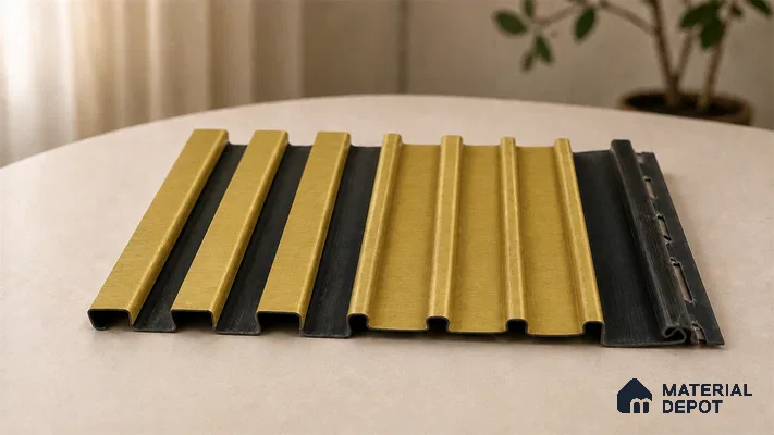 Oro 10 ft x 0.89 ft (3060x270 mm) Unic Dual Tone Design Interior & Exterior Wall & Ceiling Panel - 15 mm | Suitable for Balcony, Facade & Open Area | Width is Subjected to 5% Variation