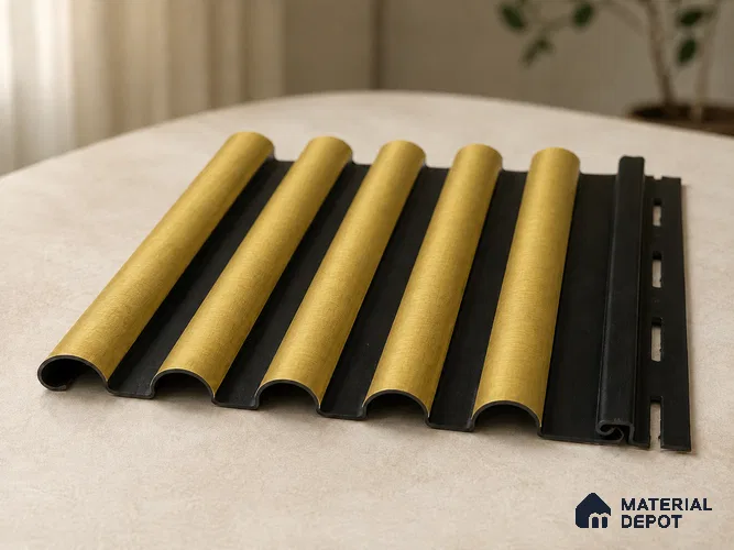 Oro 10 ft x 0.7 ft (3060x215 mm) Dome Dual Black Design Interior & Exterior Wall & Ceiling Panel - 20 mm | Suitable for Balcony, Facade & Open Area | Width is Subjected to 5% Variation