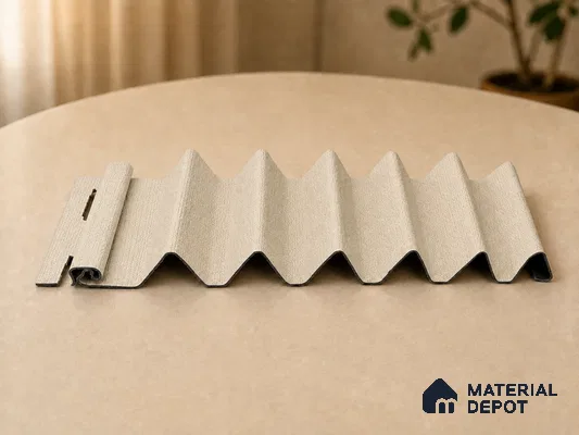 Linen Ivory 10 ft x 0.85 ft (3060x260 mm) Prism Design Interior & Exterior Wall & Ceiling Panel - 21 mm | Suitable for Balcony, Facade & Open Area | Width is Subjected to 5% Variation