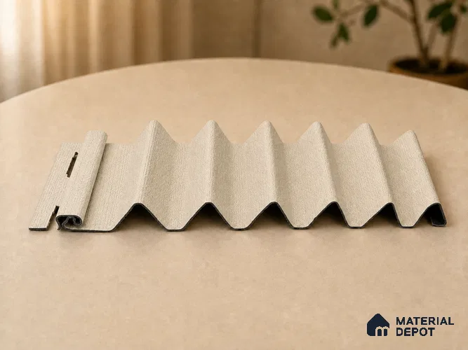 Linen Ivory 10 ft x 0.85 ft (3060x260 mm) Prism Design Interior & Exterior Wall & Ceiling Panel - 21 mm | Suitable for Balcony, Facade & Open Area | Width is Subjected to 5% Variation