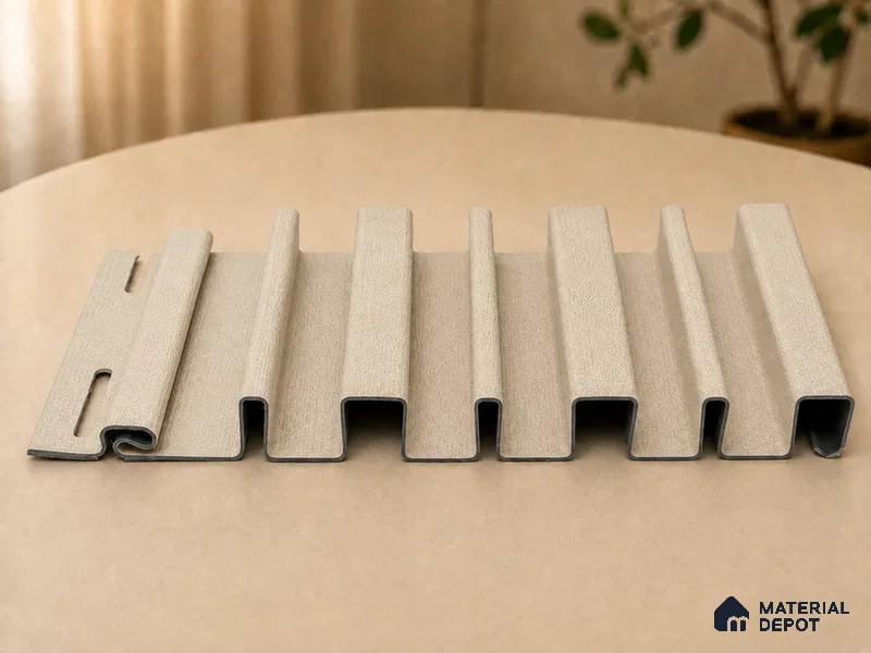 Linen Ivory 10 ft x 0.89 ft (3060x270 mm) Stripes Design Interior & Exterior Wall & Ceiling Panel - 20 mm | Suitable for Balcony, Facade & Open Area | Width is Subjected to 5% Variation