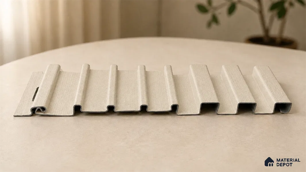 Linen Ivory 10 ft x 0.89 ft (3060x270 mm) Unic Design Interior & Exterior Wall & Ceiling Panel - 15 mm | Suitable for Balcony, Facade & Open Area | Width is Subjected to 5% Variation