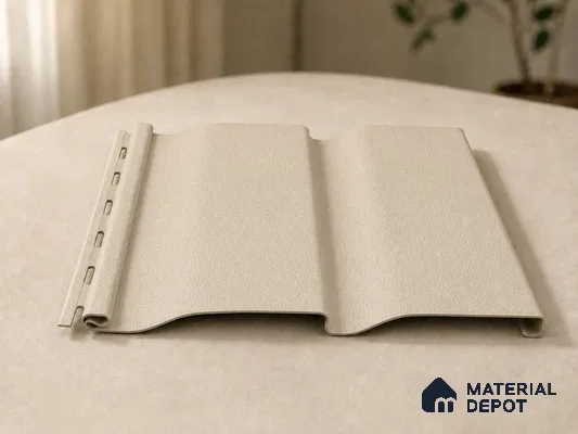 Linen Ivory 10 ft x 0.89 ft (3060x270 mm) Wave Design Interior & Exterior Wall & Ceiling Panel - 16 mm | Suitable for Balcony, Facade & Open Area | Width is Subjected to 5% Variation