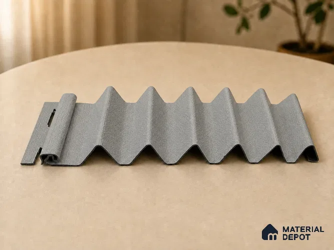 Linen Grey 10 ft x 0.85 ft (3060x260 mm) Prism Design Interior & Exterior Wall & Ceiling Panel - 21 mm | Suitable for Balcony, Facade & Open Area | Width is Subjected to 5% Variation