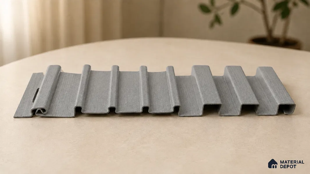 Linen Grey 10 ft x 0.89 ft (3060x270 mm) Unic Design Interior & Exterior Wall & Ceiling Panel - 15 mm | Suitable for Balcony, Facade & Open Area | Width is Subjected to 5% Variation