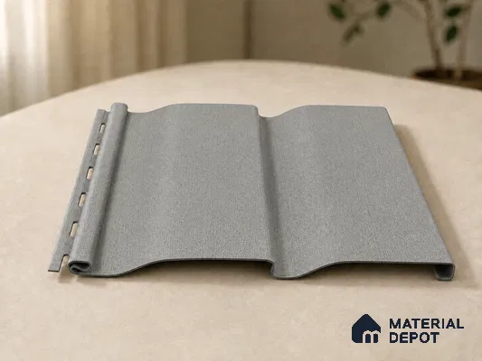 Linen Grey 10 ft x 0.89 ft (3060x270 mm) Wave Design Interior & Exterior Wall & Ceiling Panel - 16 mm | Suitable for Balcony, Facade & Open Area | Width is Subjected to 5% Variation