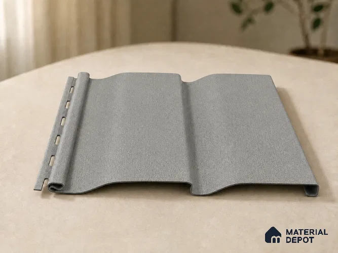 Linen Grey 10 ft x 0.89 ft (3060x270 mm) Wave Design Interior & Exterior Wall & Ceiling Panel - 16 mm | Suitable for Balcony, Facade & Open Area | Width is Subjected to 5% Variation
