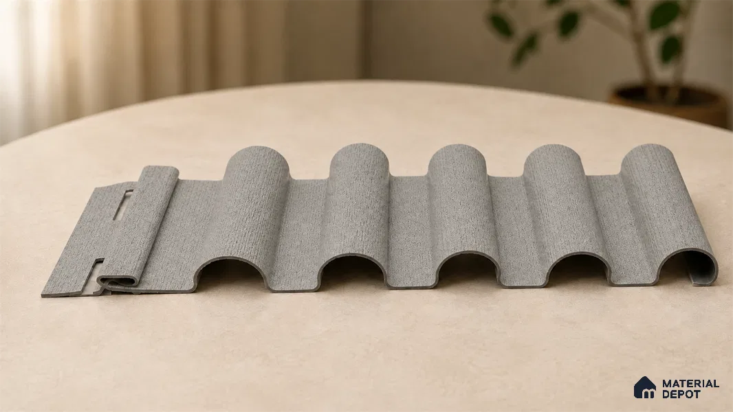Linen Grey 10 ft x 0.7 ft (3060x215 mm) Dome Design Interior & Exterior Wall & Ceiling Panel - 20 mm | Suitable for Balcony, Facade & Open Area | Width is Subjected to 5% Variation
