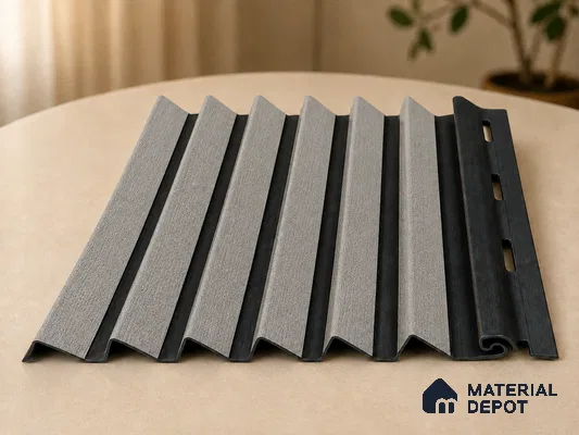 Linen Grey 10 ft x 0.85 ft (3060x260 mm) Prism Dual Tone Design Interior & Exterior Wall & Ceiling Panel - 21 mm | Suitable for Balcony, Facade & Open Area | Width is Subjected to 5% Variation