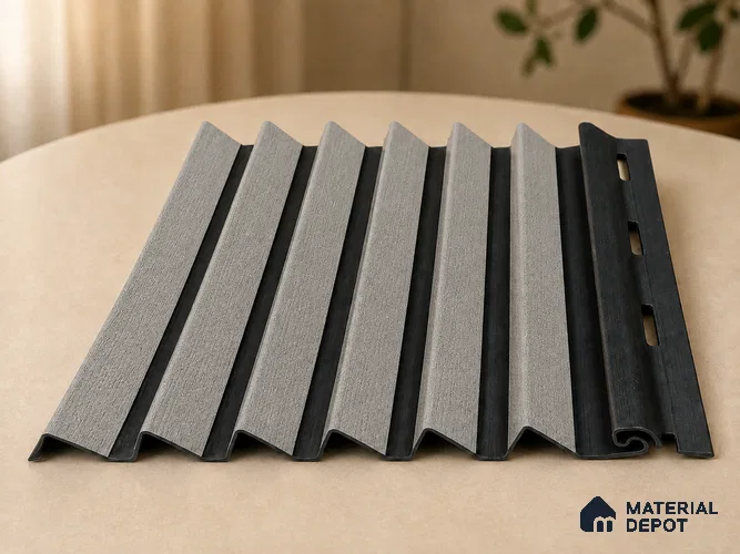 Linen Grey 10 ft x 0.85 ft (3060x260 mm) Prism Dual Tone Design Interior & Exterior Wall & Ceiling Panel - 21 mm | Suitable for Balcony, Facade & Open Area | Width is Subjected to 5% Variation