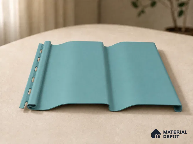 Steel Blue 10 ft x 0.89 ft (3060x270 mm) Wave Pastel Design Interior & Exterior Wall & Ceiling Panel - 16 mm | Suitable for Balcony, Facade & Open Area | Width is Subjected to 5% Variation