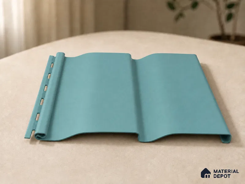 Steel Blue 10 ft x 0.89 ft (3060x270 mm) Wave Pastel Design Interior & Exterior Wall & Ceiling Panel - 16 mm | Suitable for Balcony, Facade & Open Area | Width is Subjected to 5% Variation