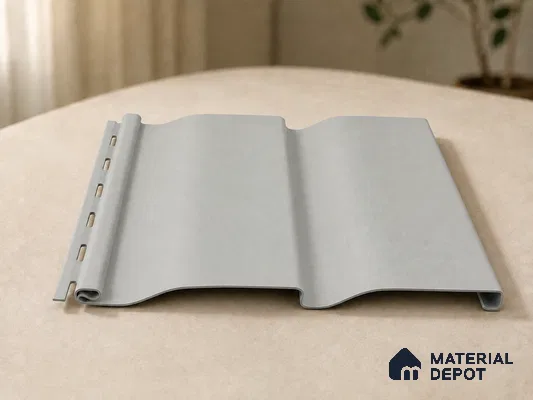 Light Grey 10 ft x 0.89 ft (3060x270 mm) Wave Pastel Design Interior & Exterior Wall & Ceiling Panel - 16 mm | Suitable for Balcony, Facade & Open Area | Width is Subjected to 5% Variation