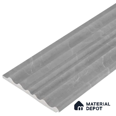 Light Grey Marble Look PN 00522 9.5 ft x 4.8 inch Charcoal Panel - 12 mm | Suitable for Feature Wall, TV Unit & Living Room | Width is Subjected to 5% Variation