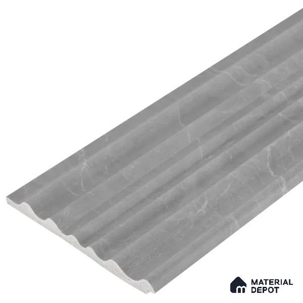 Light Grey Marble Look PN 00522 9.5 ft x 4.8 inch Charcoal Panel - 12 mm | Suitable for Feature Wall, TV Unit & Living Room | Width is Subjected to 5% Variation