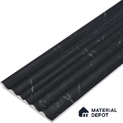 Black Marble Louver PN 00525 9.5 ft x 4.8 inch Charcoal Panel - 12 mm | Suitable for Feature Wall, TV Unit & Living Room | Width is Subjected to 5% Variation