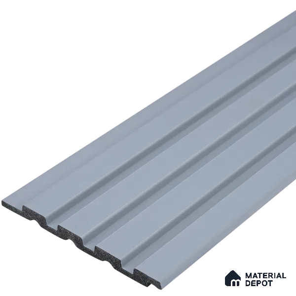 Grey Plain Colour Louver PN 00691 9.5 ft x 4.8 inch Charcoal Panel - 11 mm | Suitable for Feature Wall, TV Unit & Living Room | Width is Subjected to 5% Variation