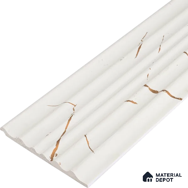 White Plain Colour Look PN 03543 9.5 ft x 4.7 inch Charcoal Panel - 12 mm | Suitable for Feature Wall, TV Unit & Living Room | Width is Subjected to 5% Variation