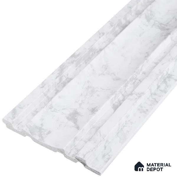 Dove Grey Marble Look PN 03555 9.5 ft x 4.7 inch Charcoal Panel - 12 mm | Suitable for Feature Wall, TV Unit & Living Room | Width is Subjected to 5% Variation