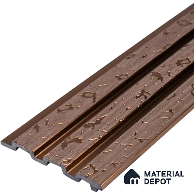 Brown Luxury Louver PN 03560 9.5 ft x 4.8 inch Charcoal Panel - 11 mm | Suitable for Feature Wall, TV Unit & Living Room | Width is Subjected to 5% Variation
