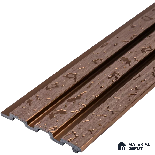 Brown Luxury Louver PN 03560 9.5 ft x 4.8 inch Charcoal Panel - 11 mm | Suitable for Feature Wall, TV Unit & Living Room | Width is Subjected to 5% Variation