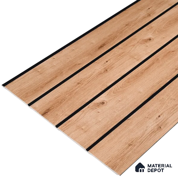 Wooden Look PN 05555 9.5 ft x 12 inch Charcoal Panel - 6 mm | Suitable for Feature Wall, TV Unit & Living Room | Width is Subjected to 5% Variation