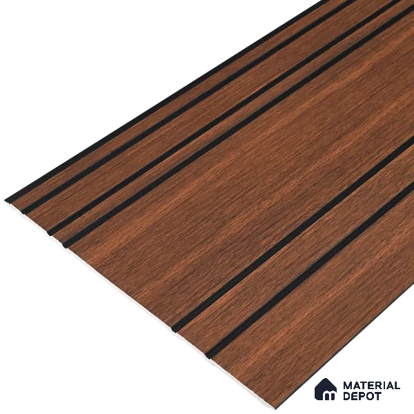 Brown Wooden Louver PN 05558 9.5 ft x 12 inch Charcoal Panel - 6 mm | Suitable for Feature Wall, TV Unit & Living Room | Width is Subjected to 5% Variation