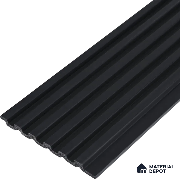 Graphite Black Plain Colour Look PN 05654 8 ft x 4.8 inch Charcoal Panel - 11 mm | Suitable for Feature Wall, TV Unit & Living Room | Width is Subjected to 5% Variation