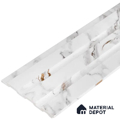 Marble Louver PN 06086 9.5 ft x 4.6 inch Charcoal Panel - 8 mm | Suitable for Feature Wall, TV Unit & Living Room | Width is Subjected to 5% Variation