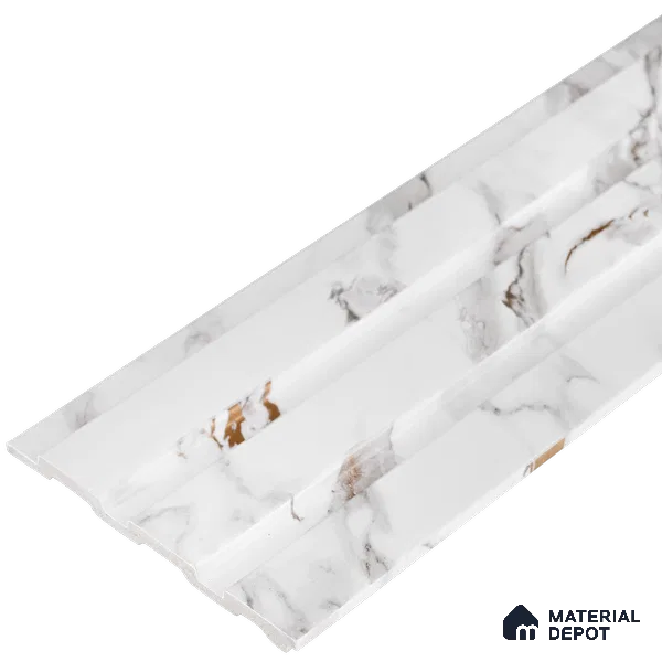 Marble Louver PN 06086 9.5 ft x 4.6 inch Charcoal Panel - 8 mm | Suitable for Feature Wall, TV Unit & Living Room | Width is Subjected to 5% Variation