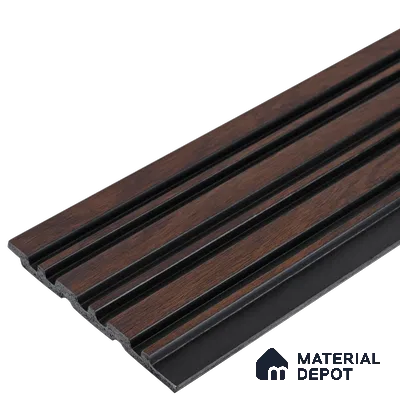 Brown Wooden Look Charcoal Louver/Panel 8 ft x 4.9 inch - 11 mm | Ideal for Feature Wall, Living Room, Bedroom, Home, TV Unit | PN 07048