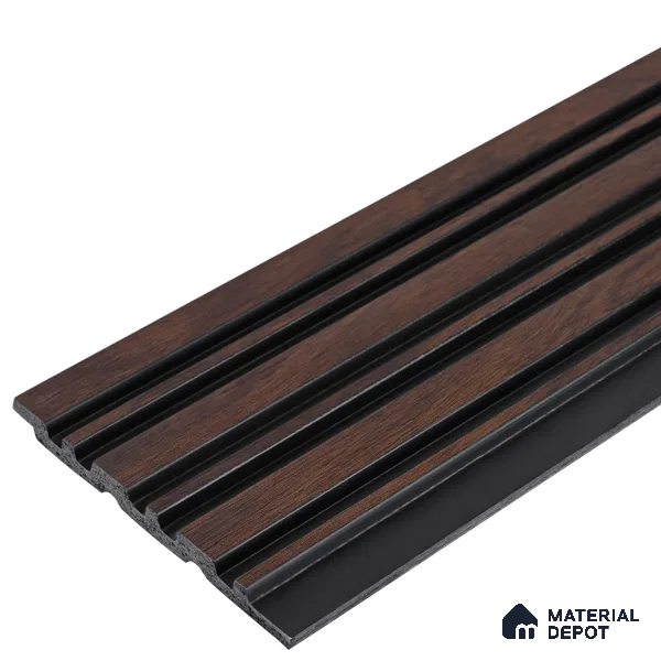 Brown Wooden Look Charcoal Louver/Panel 8 ft x 4.9 inch - 11 mm | Ideal for Feature Wall, Living Room, Bedroom, Home, TV Unit | PN 07048