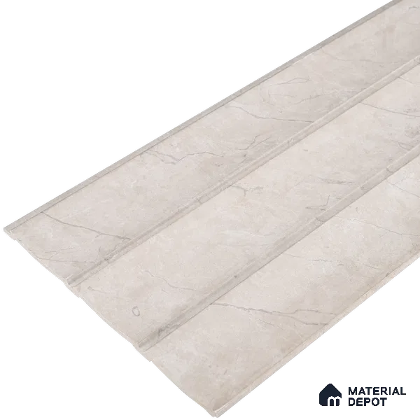 Almond Cream Marble Look PN 07064 9.5 ft x 9.8 inch Charcoal Panel - 10 mm | Suitable for Feature Wall, TV Unit & Living Room | Width is Subjected to 5% Variation