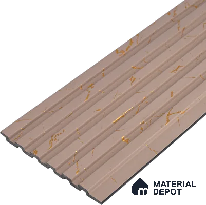 Brown Wooden Look Charcoal Louver/Panel 10 ft x 5 inch - 6 mm | Ideal for Feature Wall, Living Room, Bedroom, Home, TV Unit | PN 07084