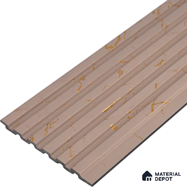Brown Wooden Look Charcoal Louver/Panel 10 ft x 5 inch - 6 mm | Ideal for Feature Wall, Living Room, Bedroom, Home, TV Unit | PN 07084